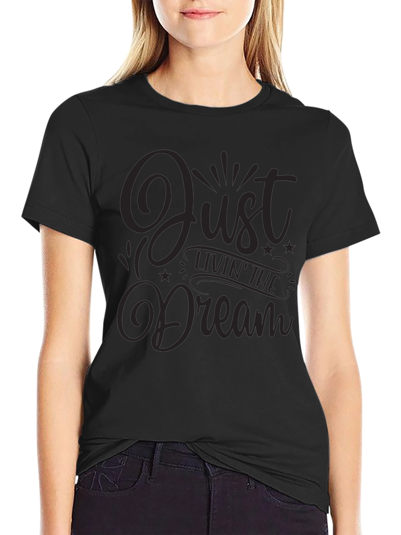 Just Livin the Dream Black Graphic Tee