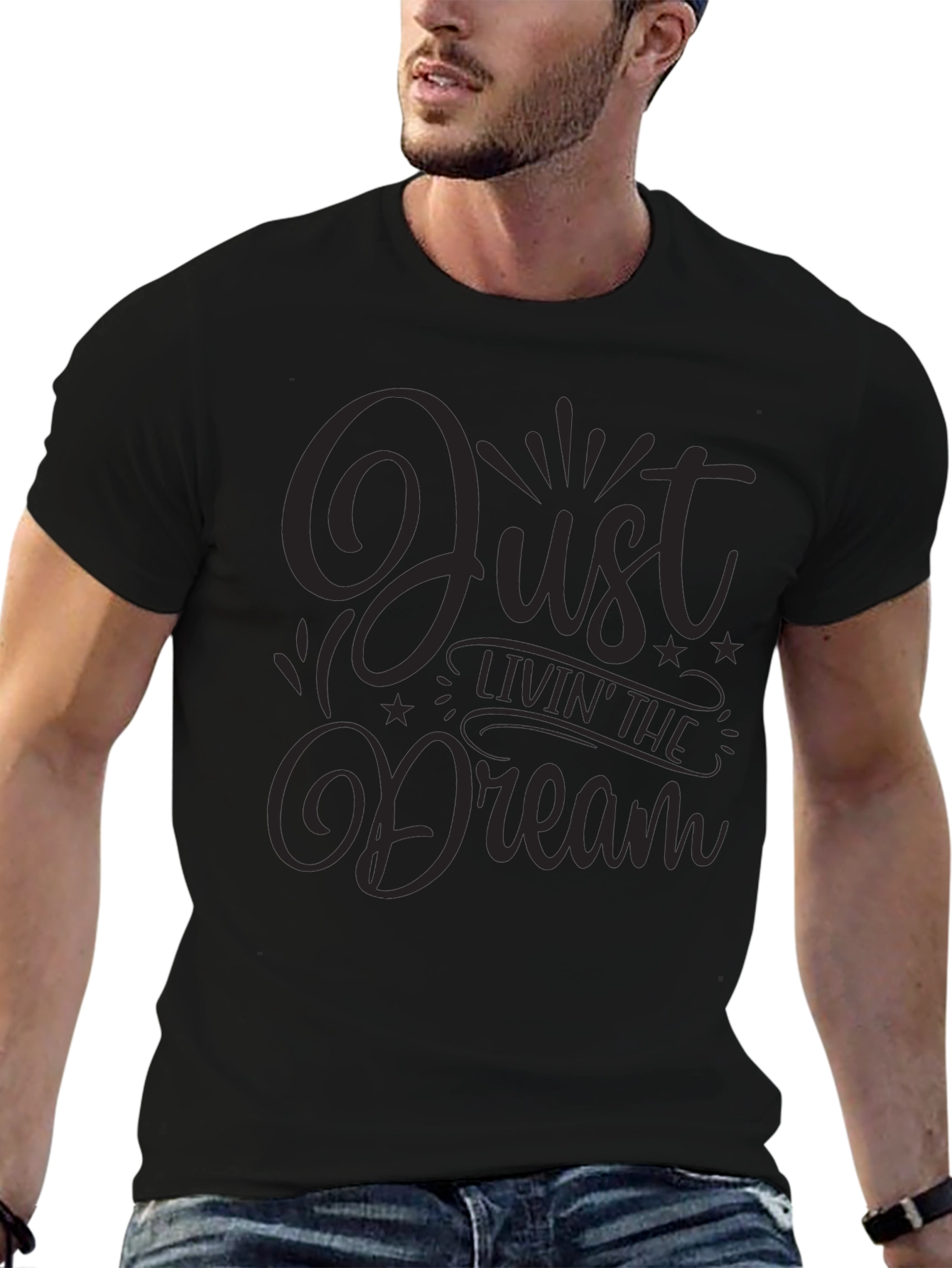 Just Livin the Dream Black Graphic Tee