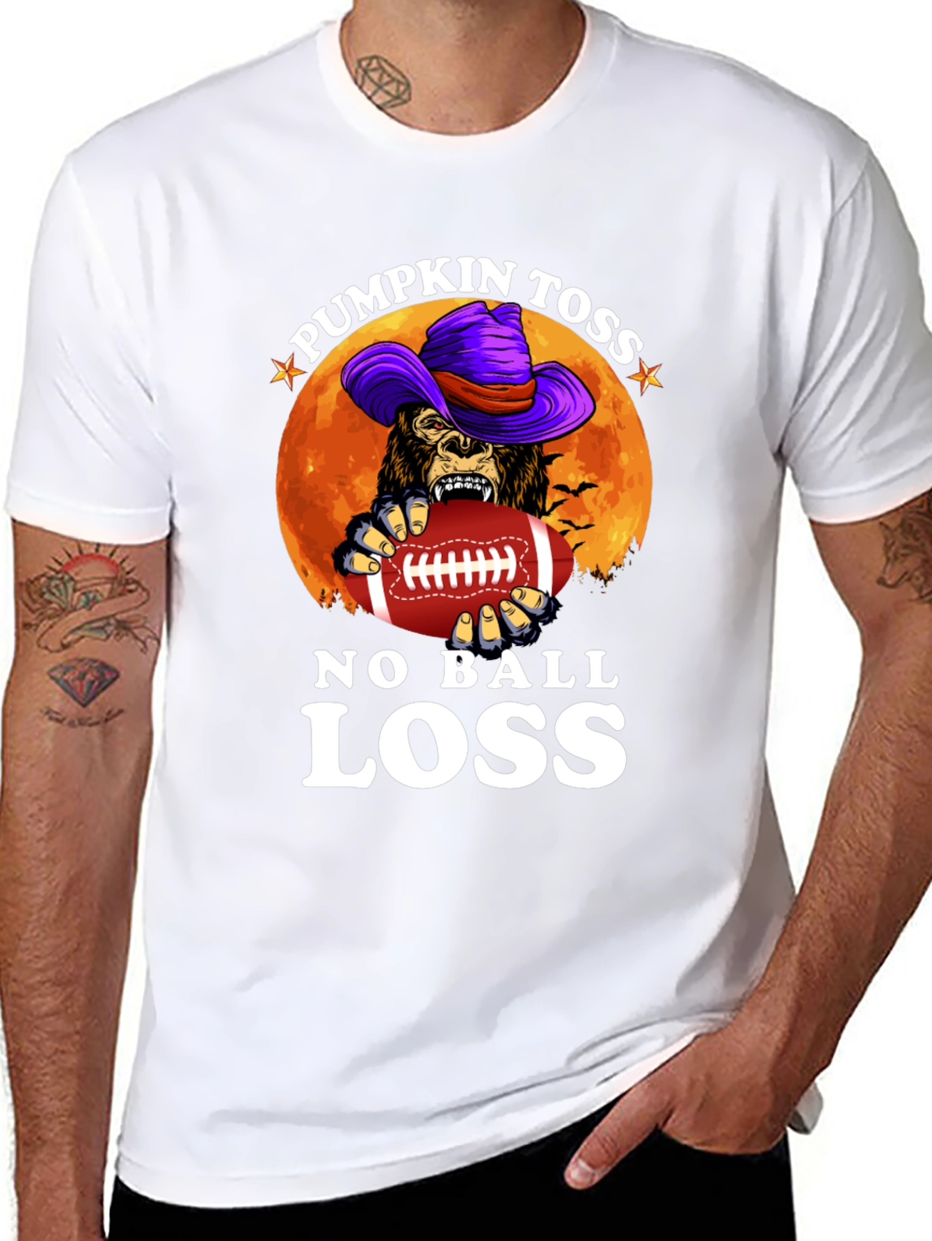 Pumpkin Toss No Ball Loss Halloween Graphic Tee