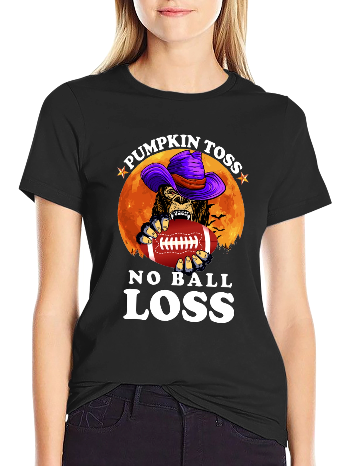 Pumpkin Toss No Ball Loss Halloween Graphic Tee