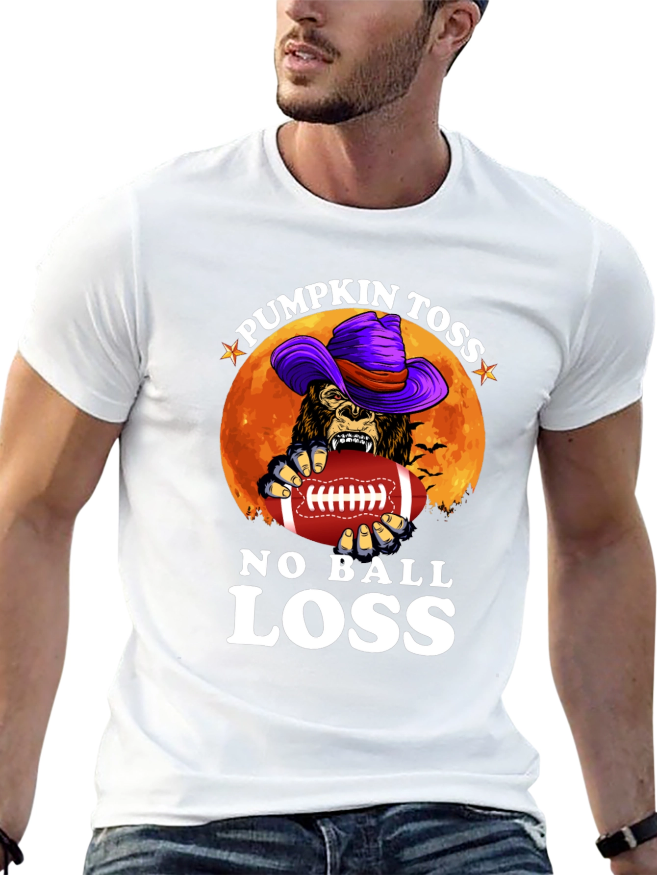 Pumpkin Toss No Ball Loss Halloween Graphic Tee