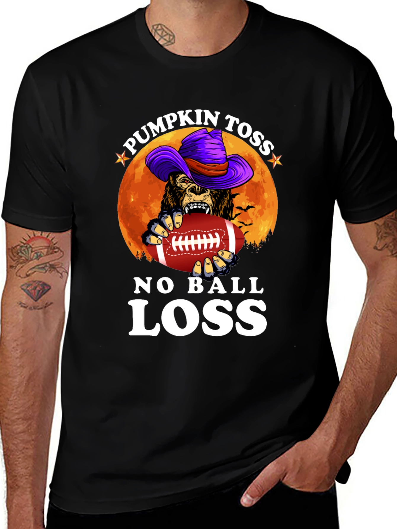 Pumpkin Toss No Ball Loss Halloween Graphic Tee