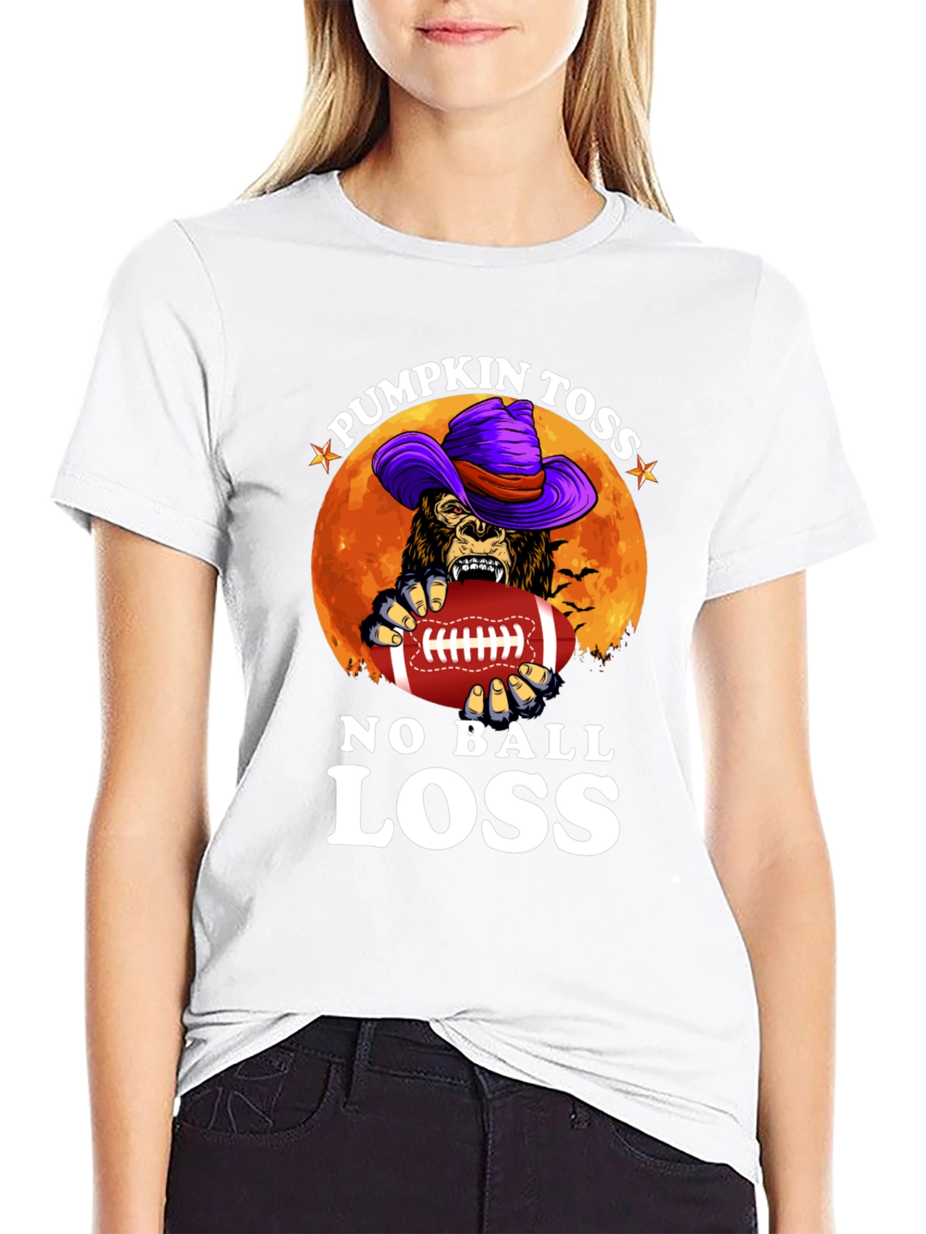 Pumpkin Toss No Ball Loss Halloween Graphic Tee