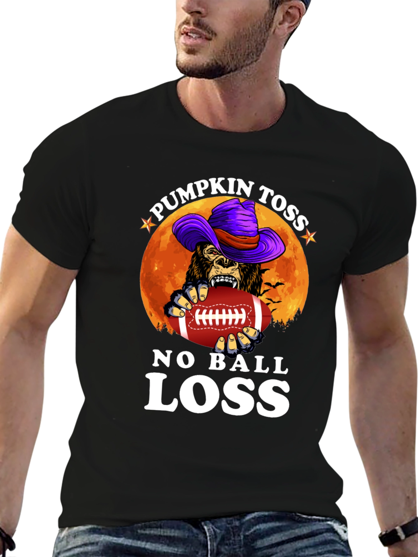Pumpkin Toss No Ball Loss Halloween Graphic Tee