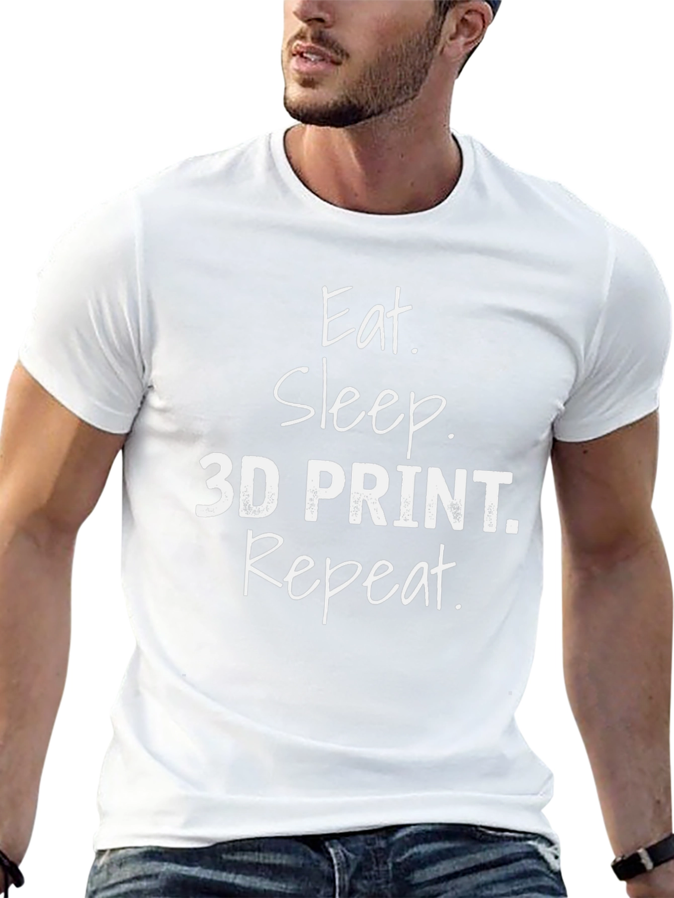 Eat Sleep 3D Print Repeat Black T-Shirt