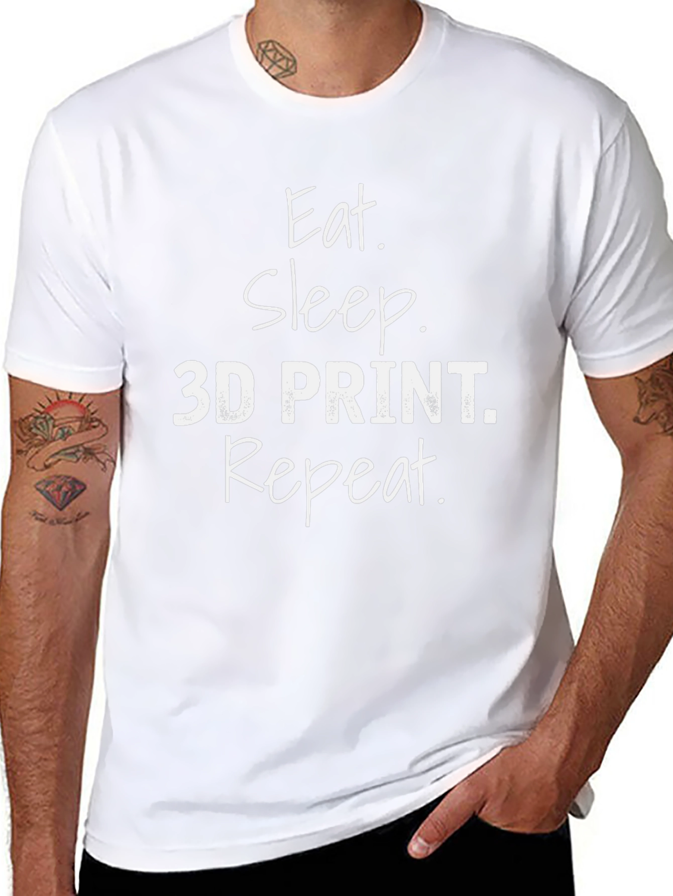 Eat Sleep 3D Print Repeat Black T-Shirt