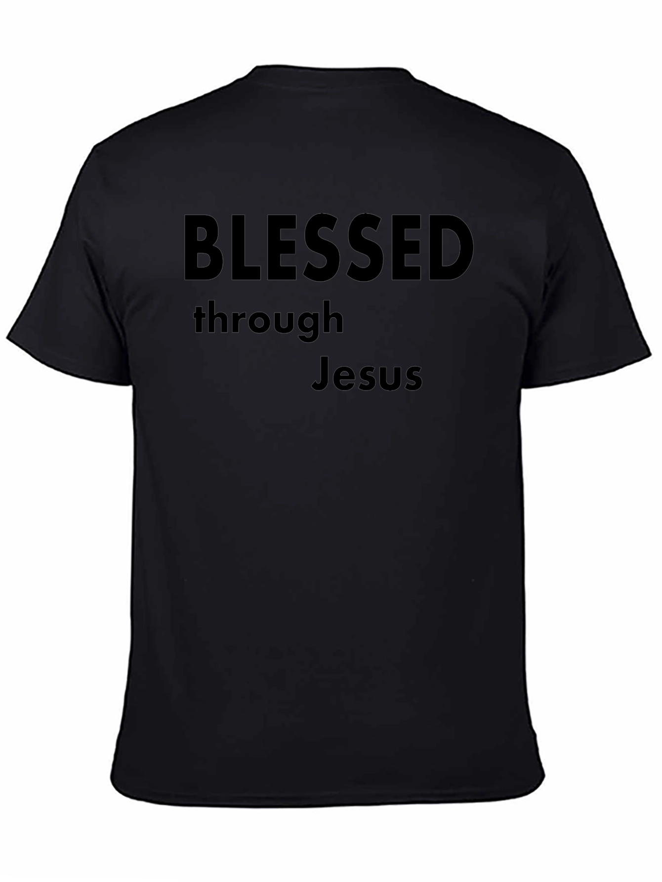Blessed Through Jesus Black T-Shirt