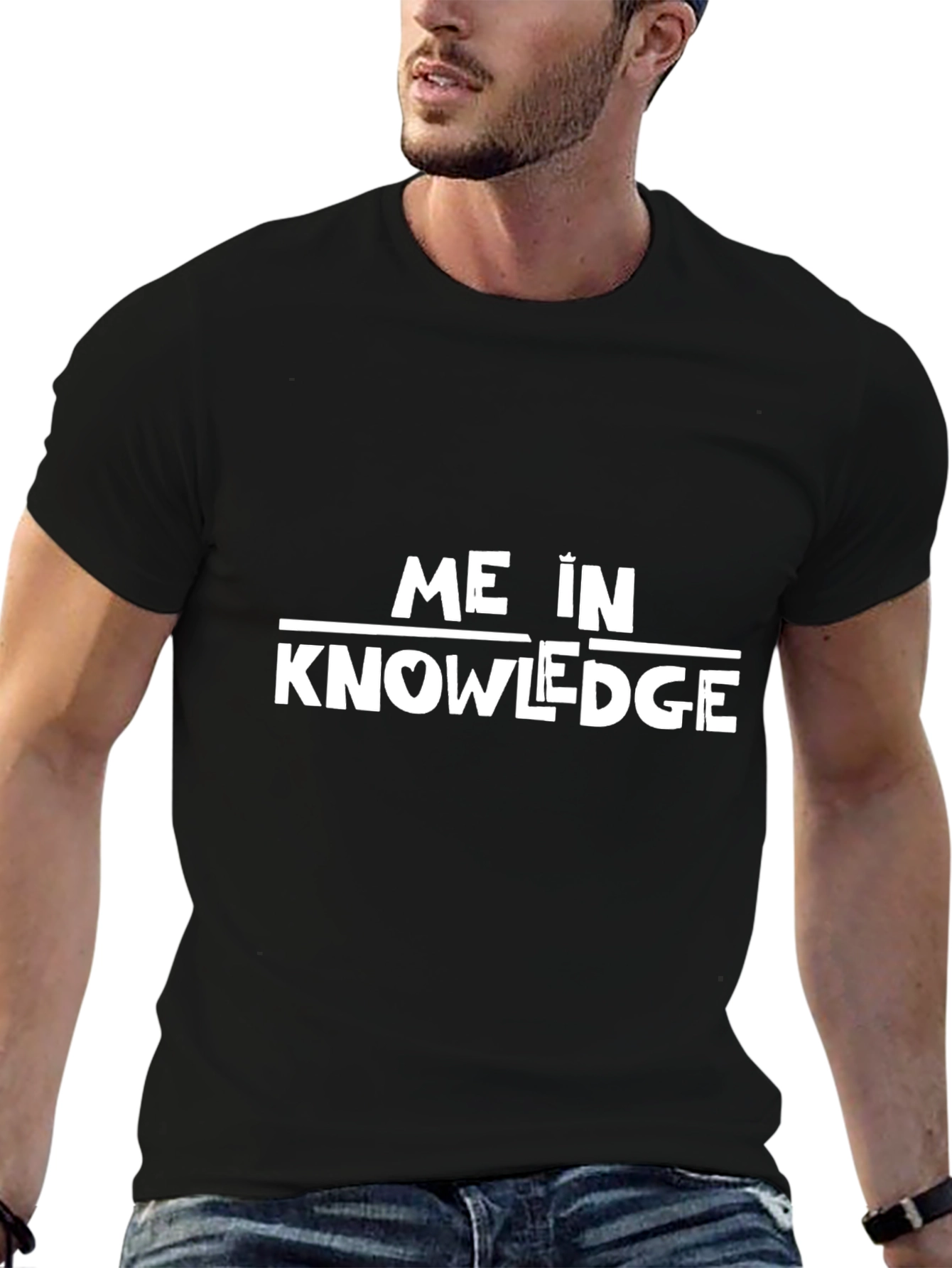 Me in Knowledge Black T-Shirt