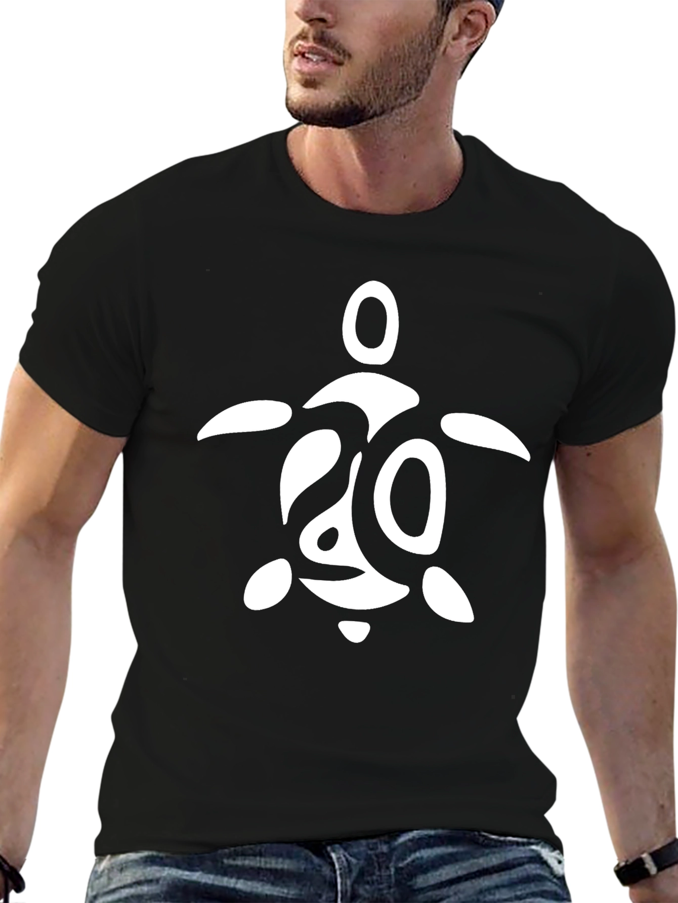 Turtle Graphic Tee - Black Cotton T-Shirt