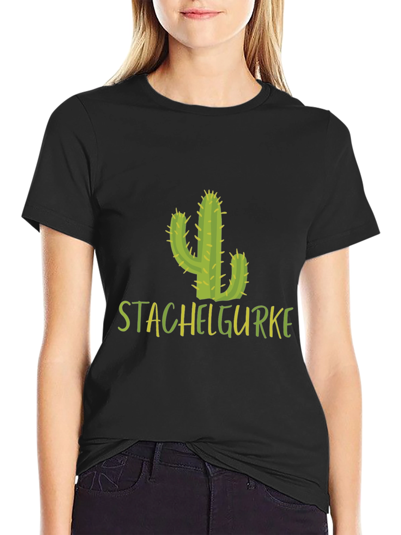 Stachelgurke Cactus T-Shirt - Black Cotton Tee
