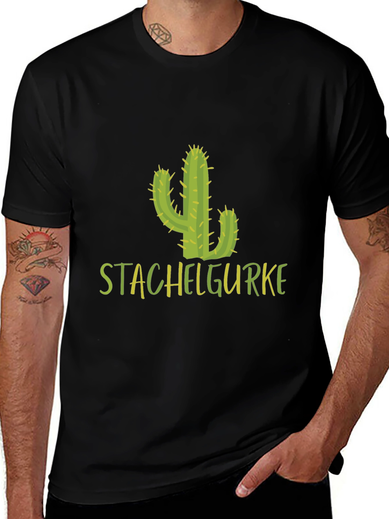 Stachelgurke Cactus T-Shirt - Black Cotton Tee