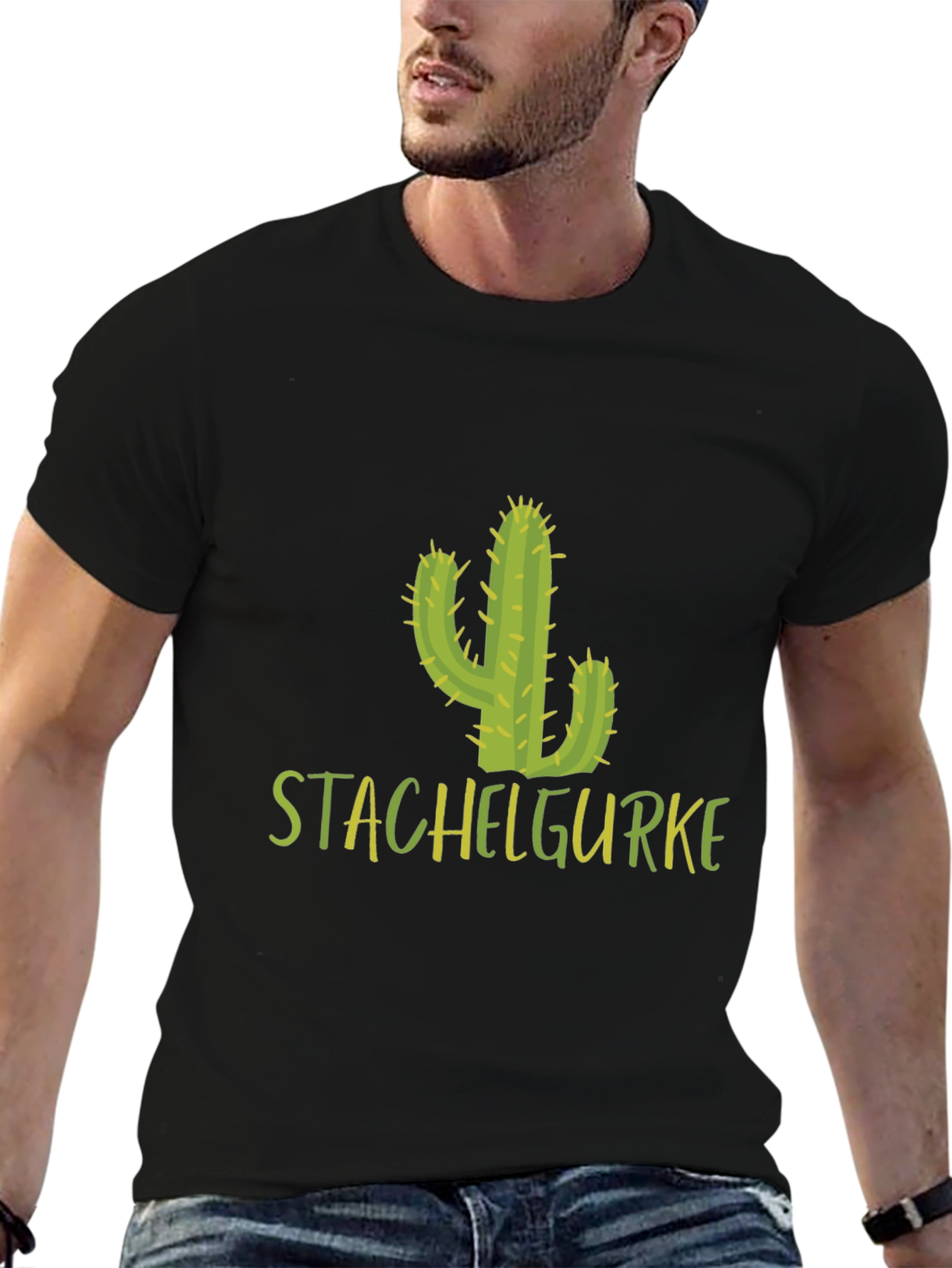 Stachelgurke Cactus T-Shirt - Black Cotton Tee