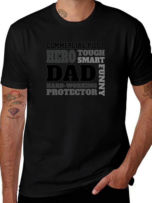 Hero Dad T-Shirt - Pilot Protector Funny Smart