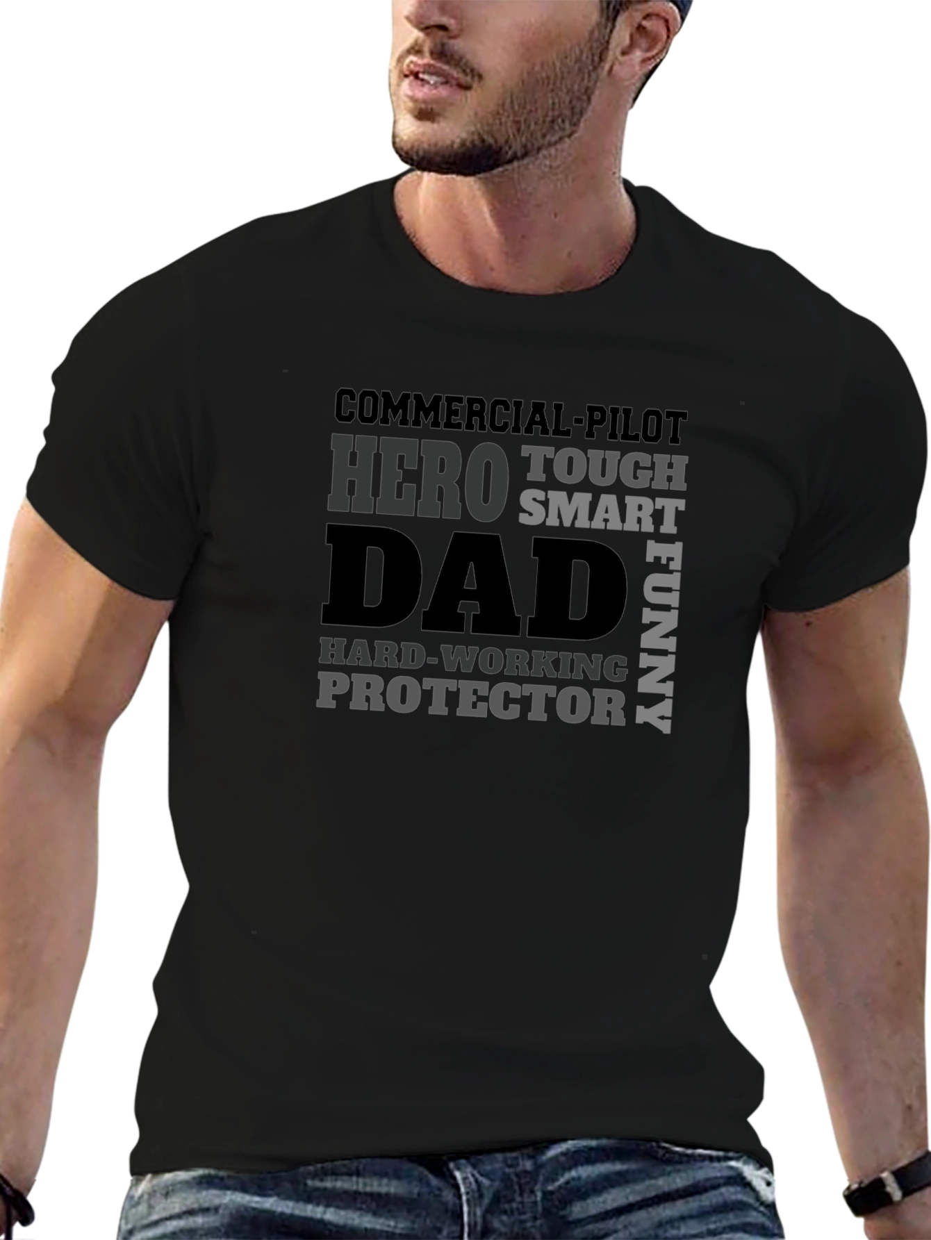 Hero Dad T-Shirt - Pilot Protector Funny Smart