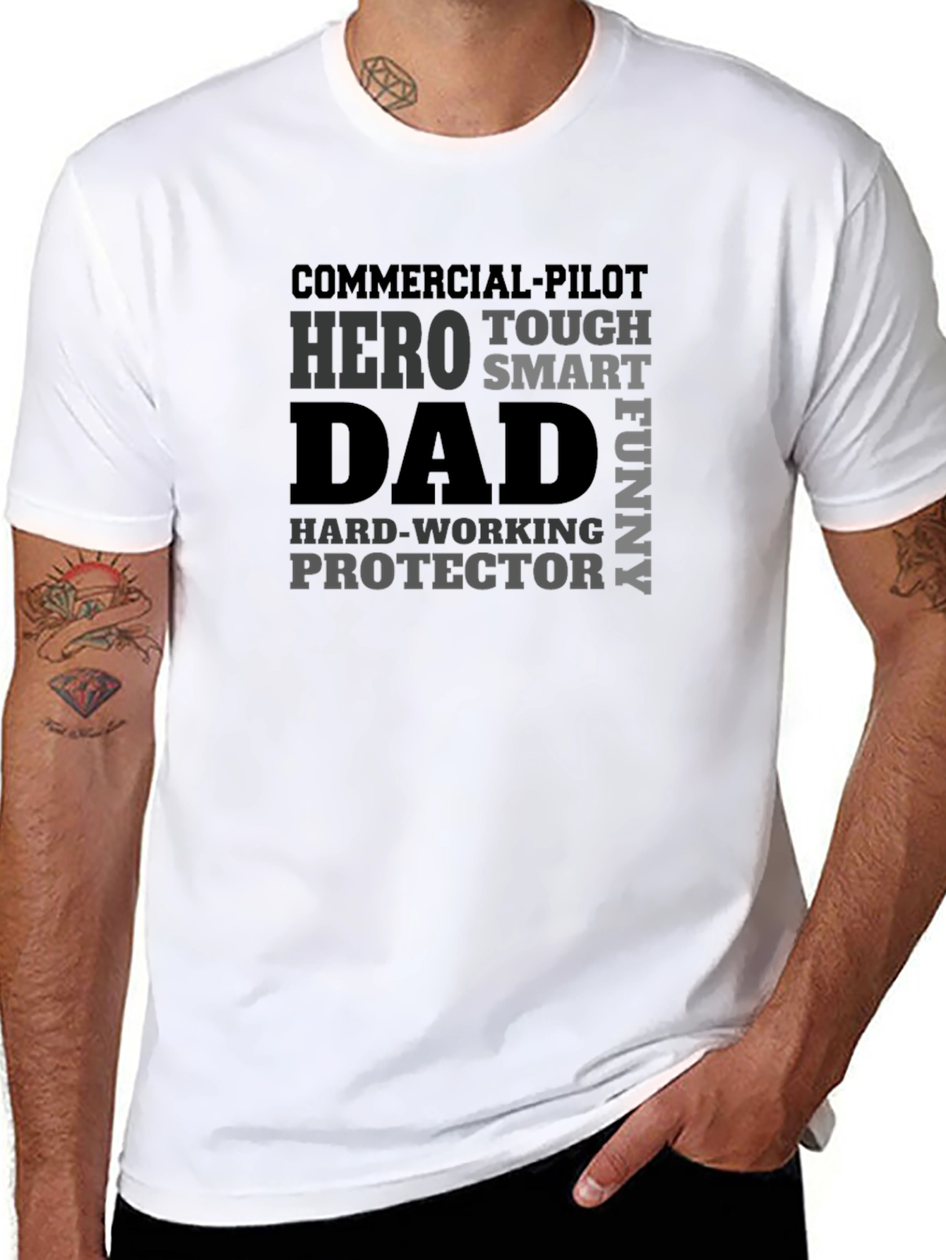 Hero Dad T-Shirt - Pilot Protector Funny Smart