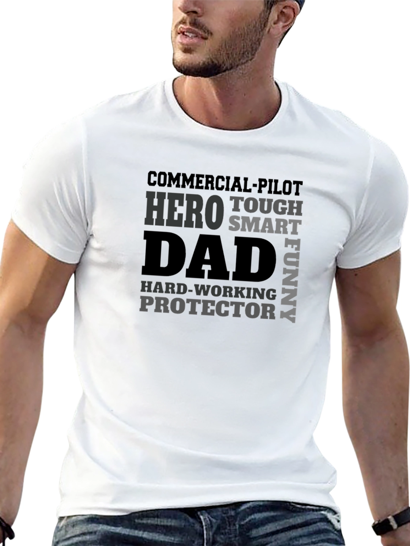 Hero Dad T-Shirt - Pilot Protector Funny Smart
