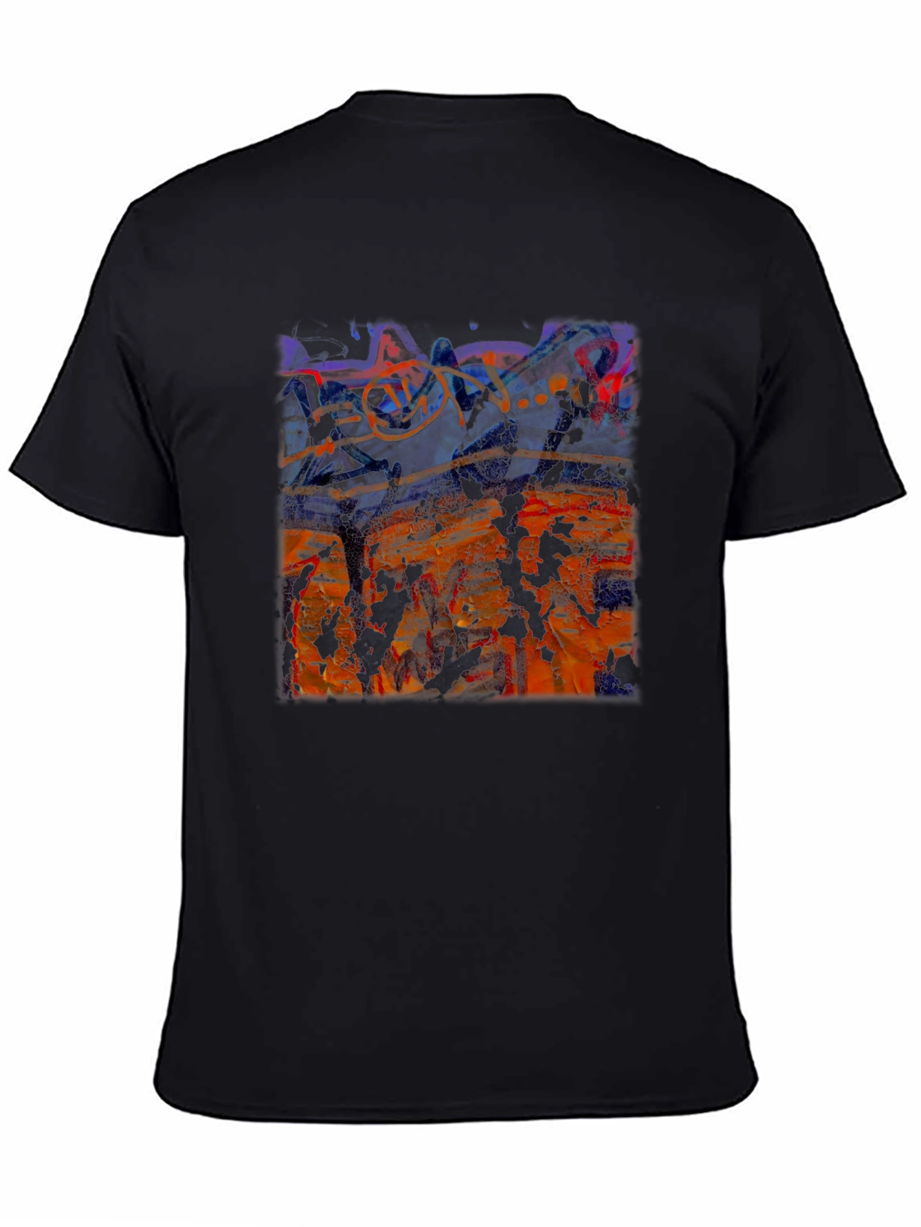 Abstract Art Graphic T-Shirt Black