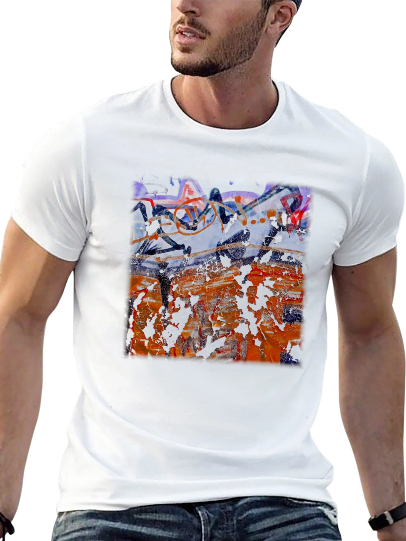 Abstract Art Graphic T-Shirt Black