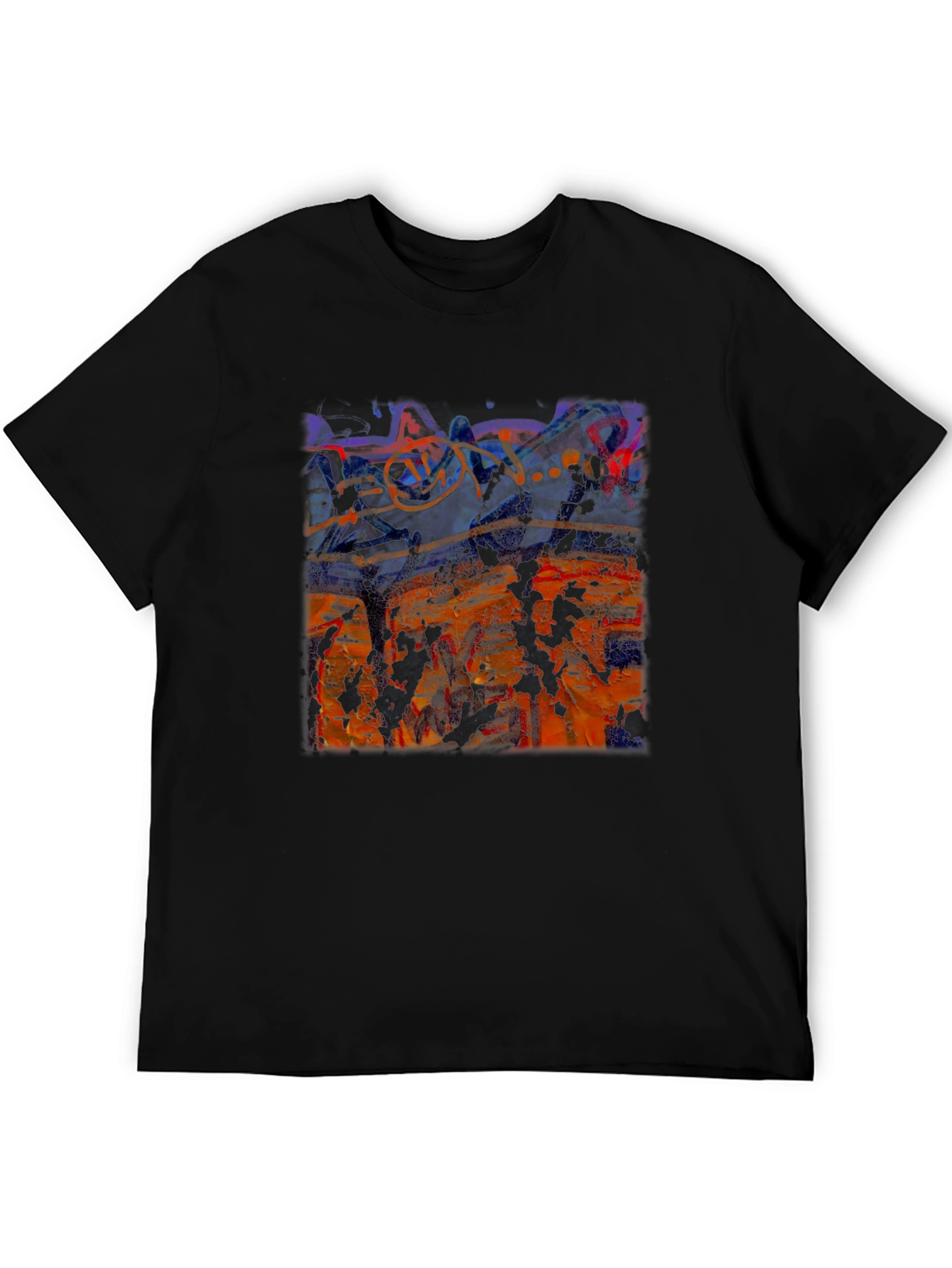 Abstract Art Graphic T-Shirt Black