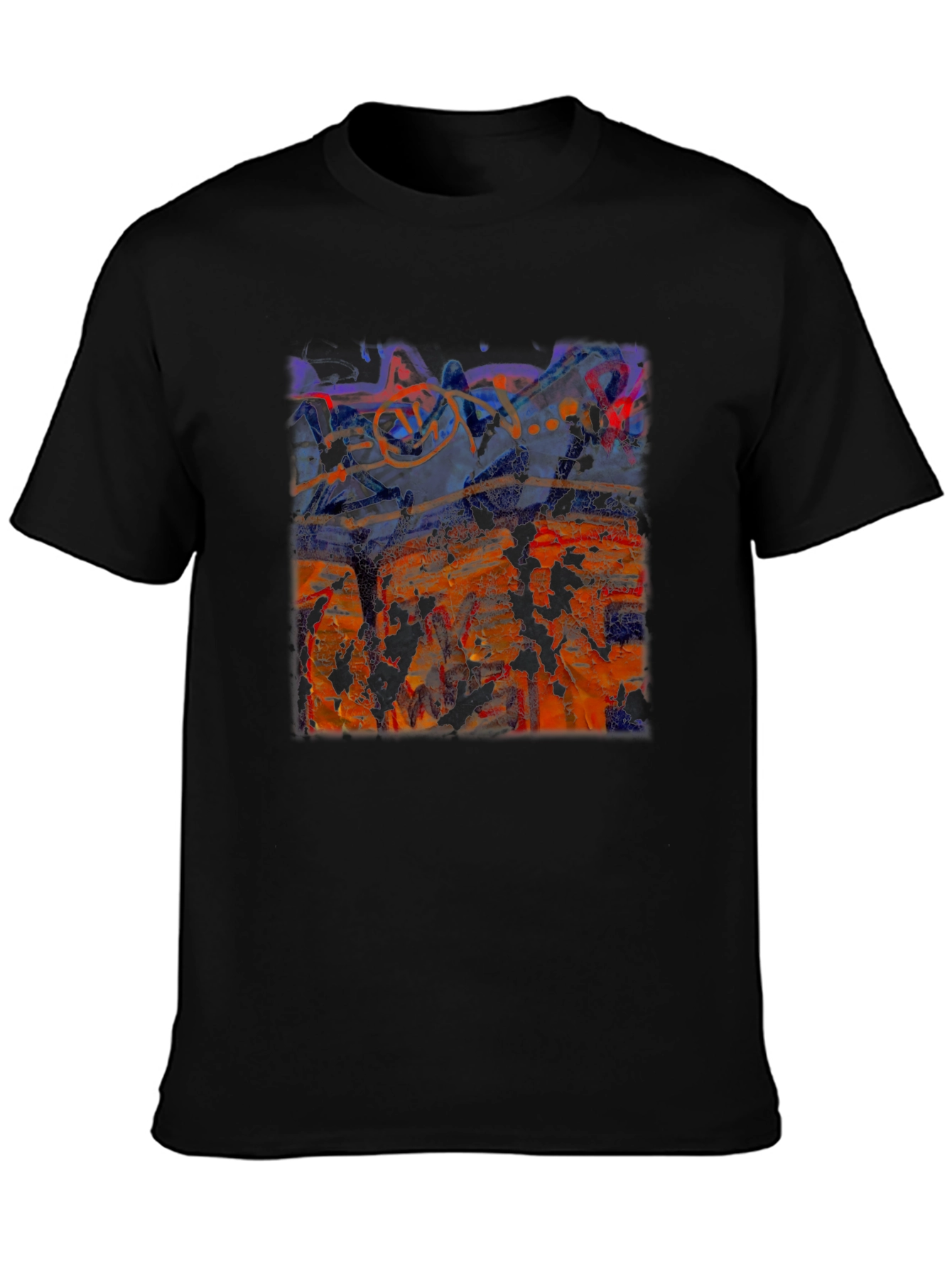 Abstract Art Graphic T-Shirt Black