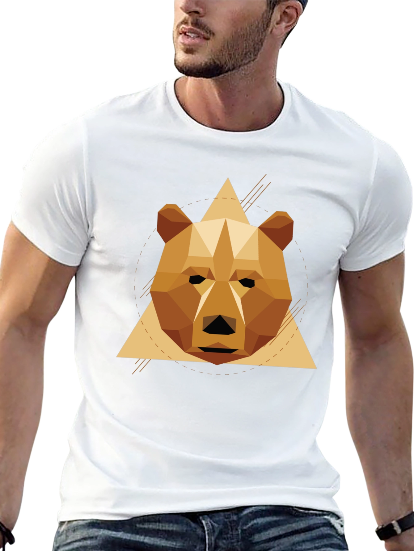 Geometric Bear T-Shirt - Stylish Graphic Tee