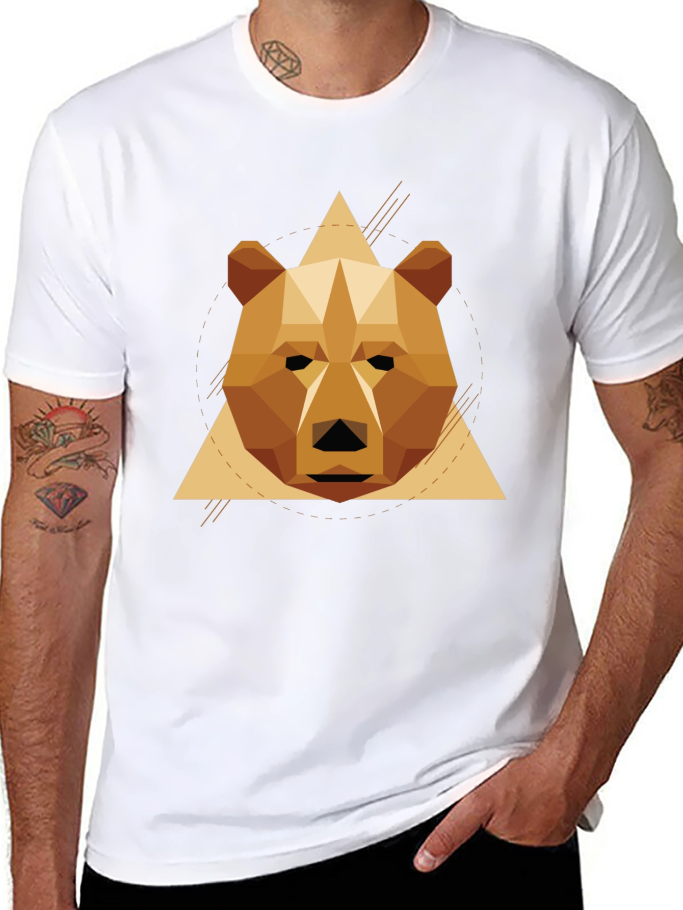 Geometric Bear T-Shirt - Stylish Graphic Tee