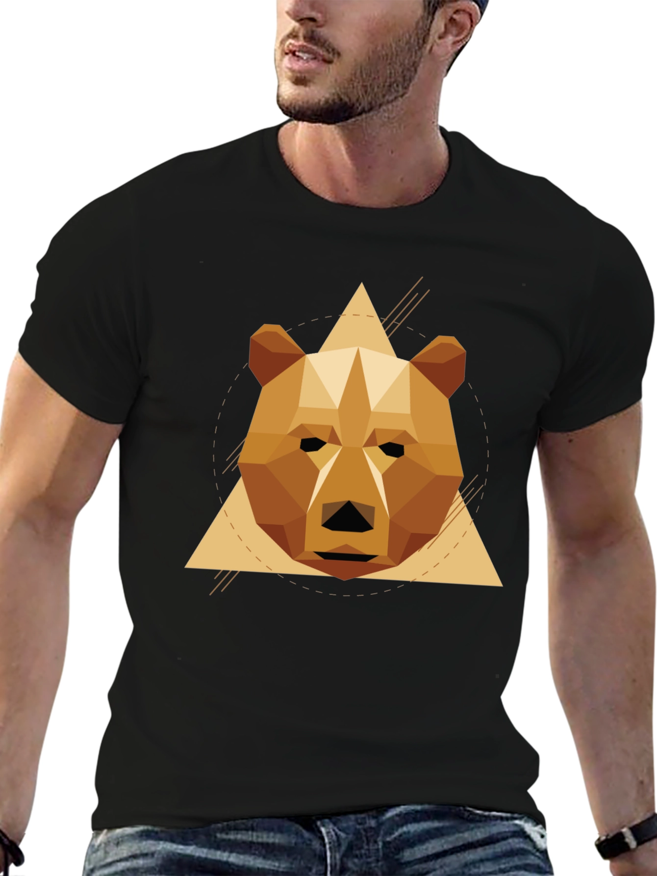 Geometric Bear T-Shirt - Stylish Graphic Tee