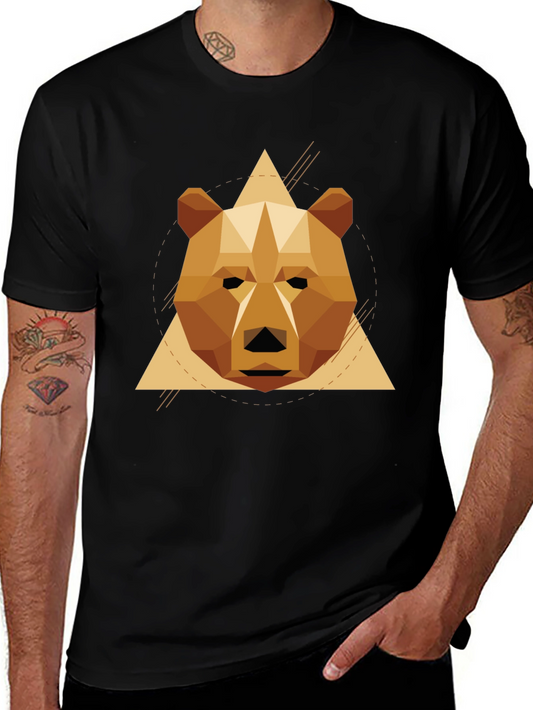 Geometric Bear T-Shirt - Stylish Graphic Tee