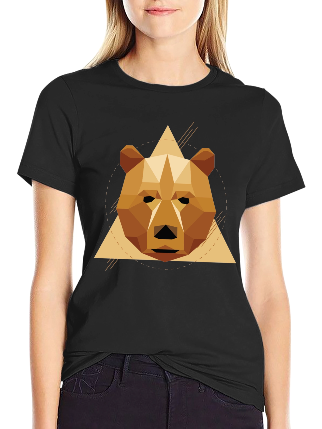 Geometric Bear T-Shirt - Stylish Graphic Tee