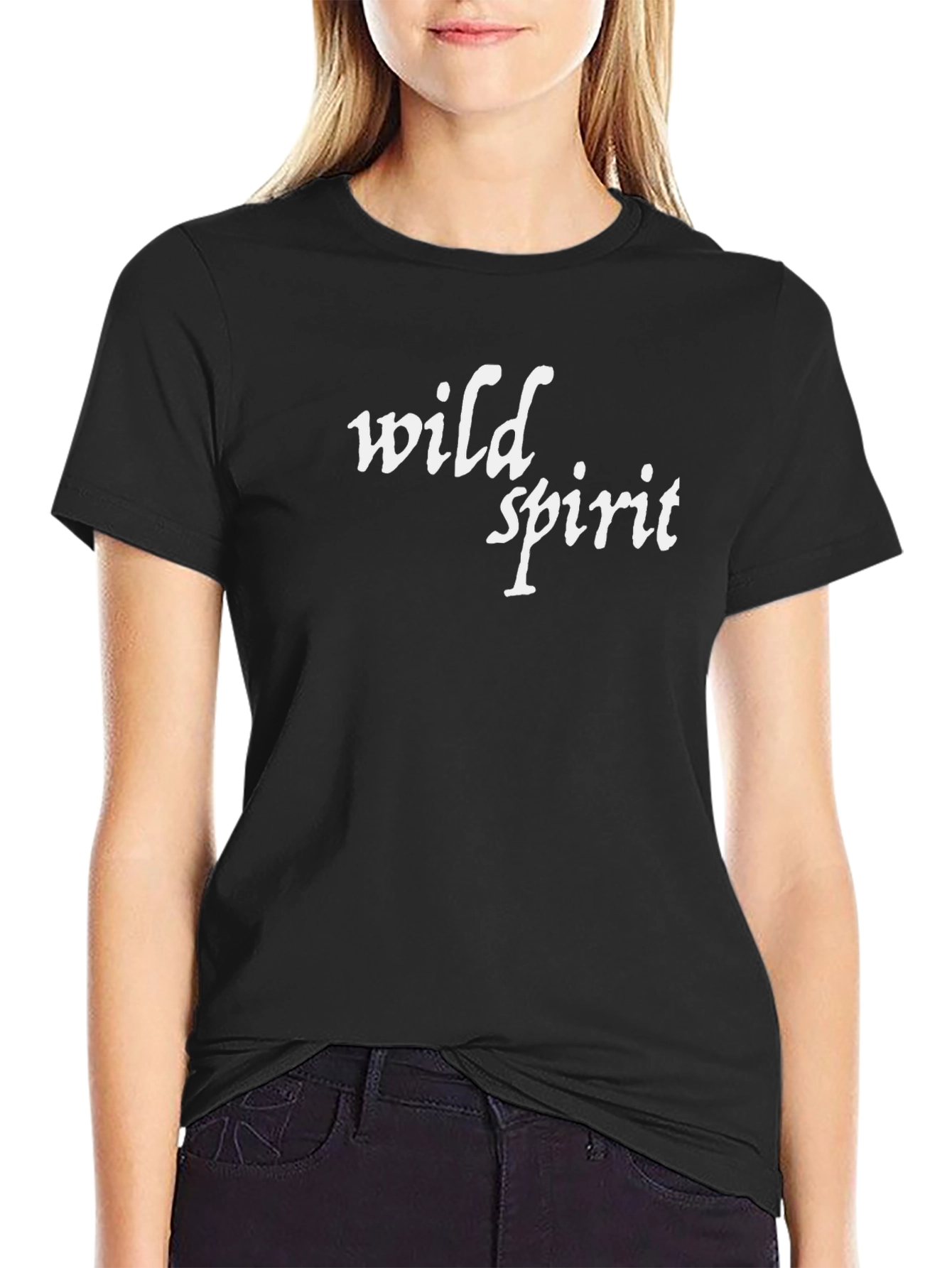 Wild Spirit Black Graphic T-Shirt