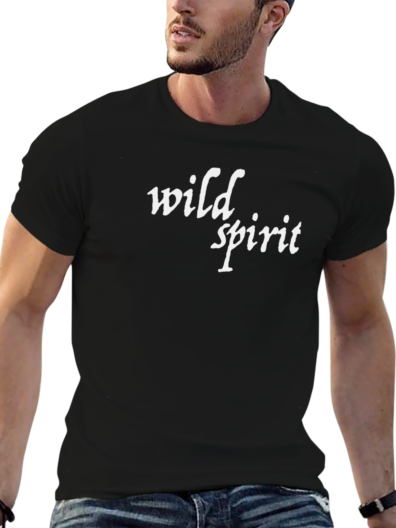 Wild Spirit Black Graphic T-Shirt