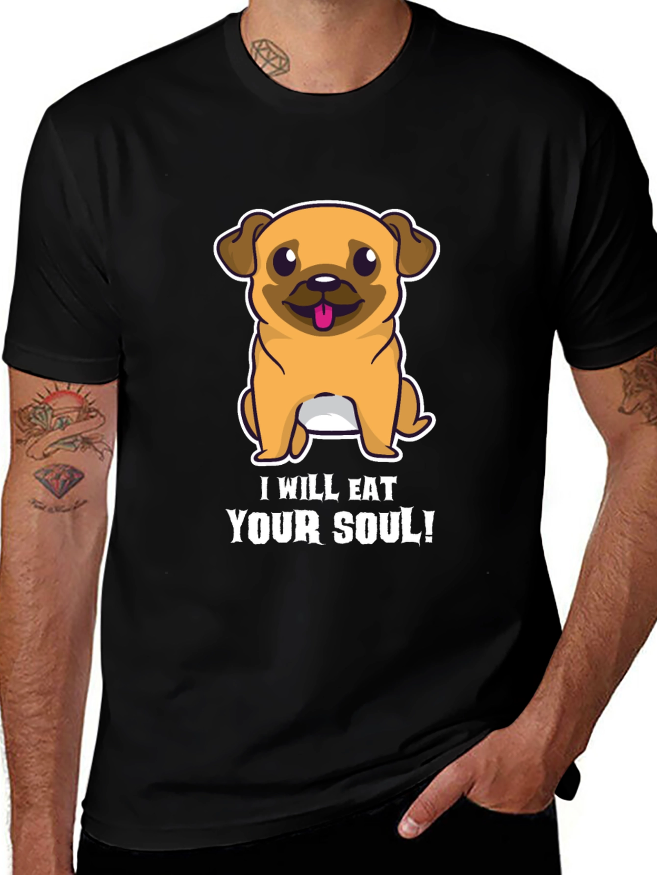 Eat Your Soul Pug T-Shirt - Funny Dog Tee