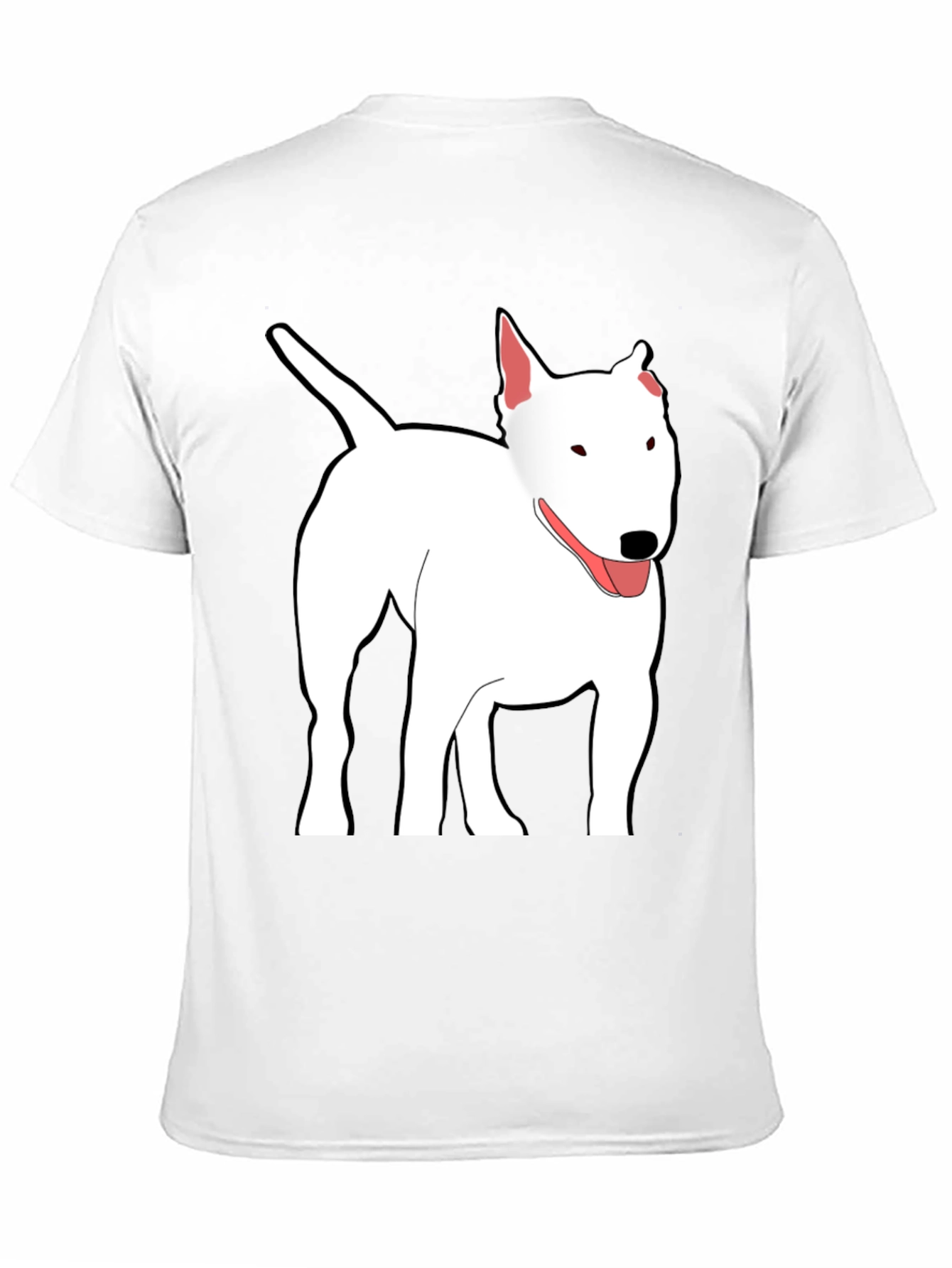 Bull Terrier Dog Graphic Print Black T-Shirt