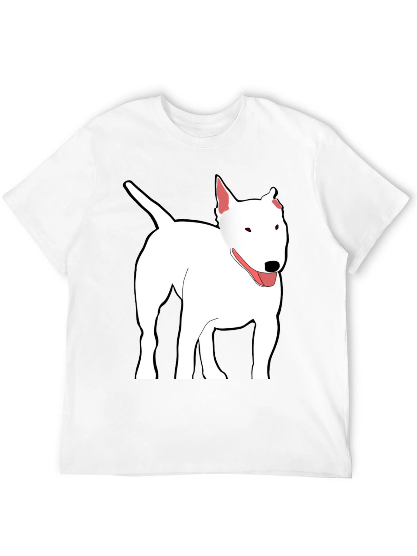 Bull Terrier Dog Graphic Print Black T-Shirt