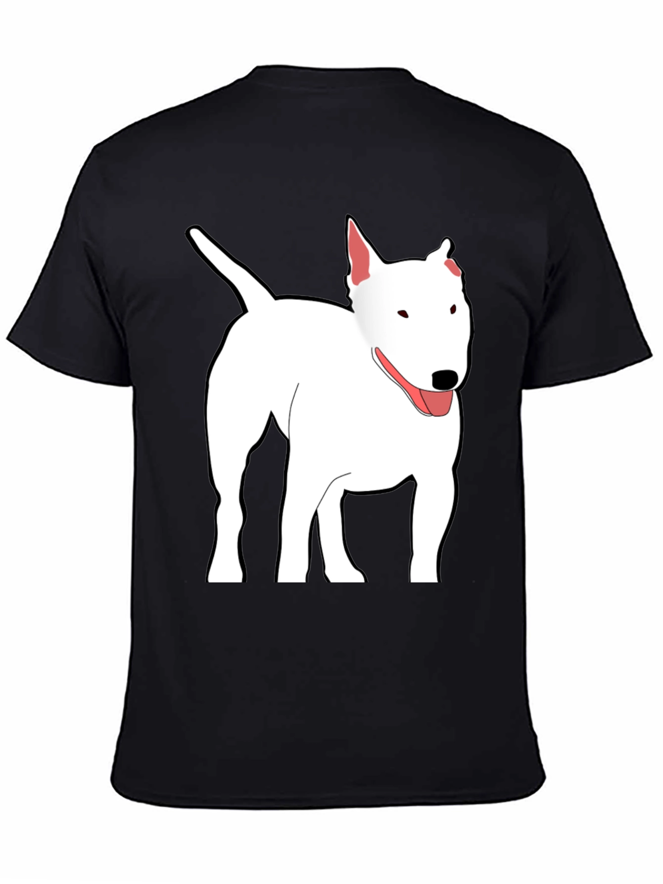 Bull Terrier Dog Graphic Print Black T-Shirt