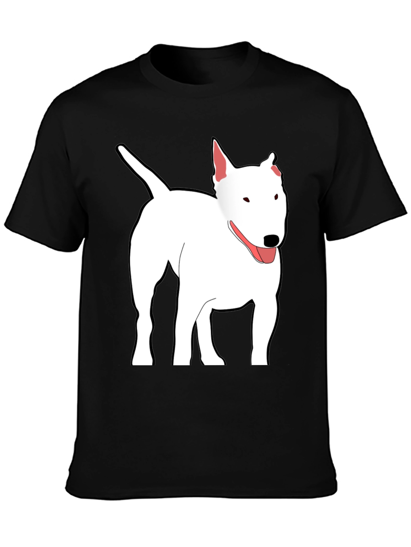 Bull Terrier Dog Graphic Print Black T-Shirt