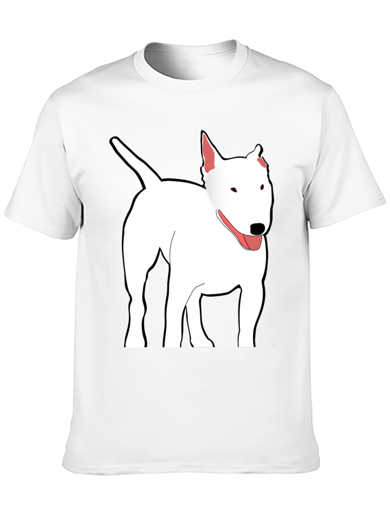 Bull Terrier Dog Graphic Print Black T-Shirt
