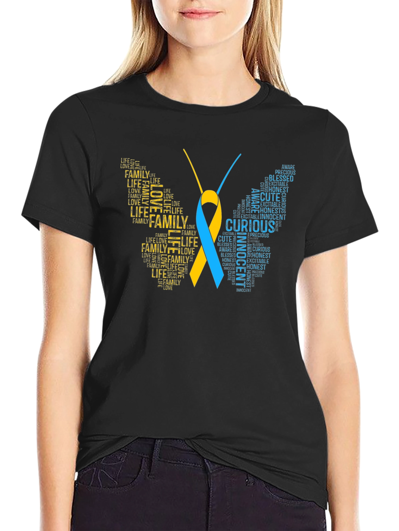 Down Syndrome Awareness Butterfly T-Shirt
