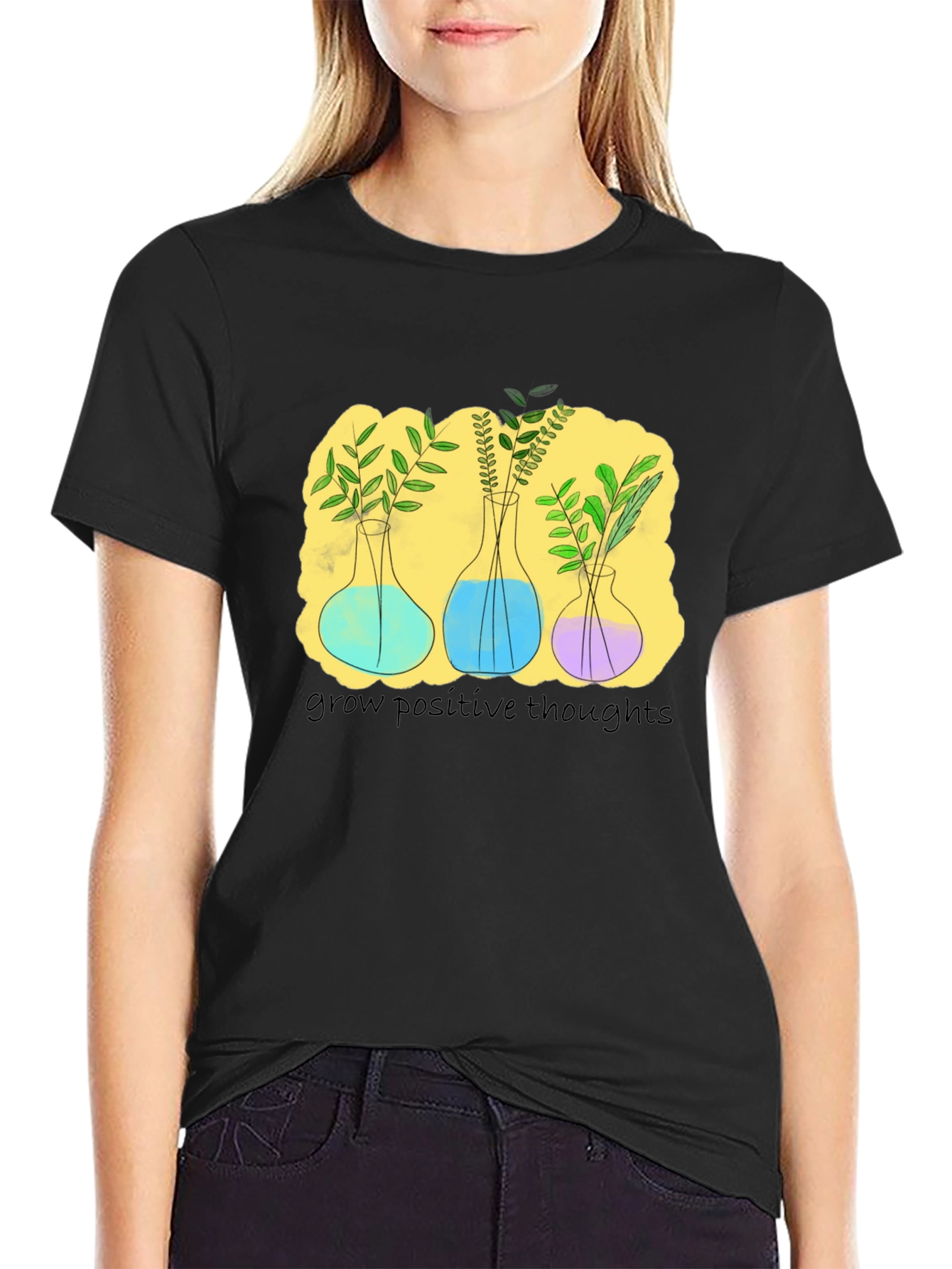Botanical Beaker T-Shirt - Grow Positive Thoughts