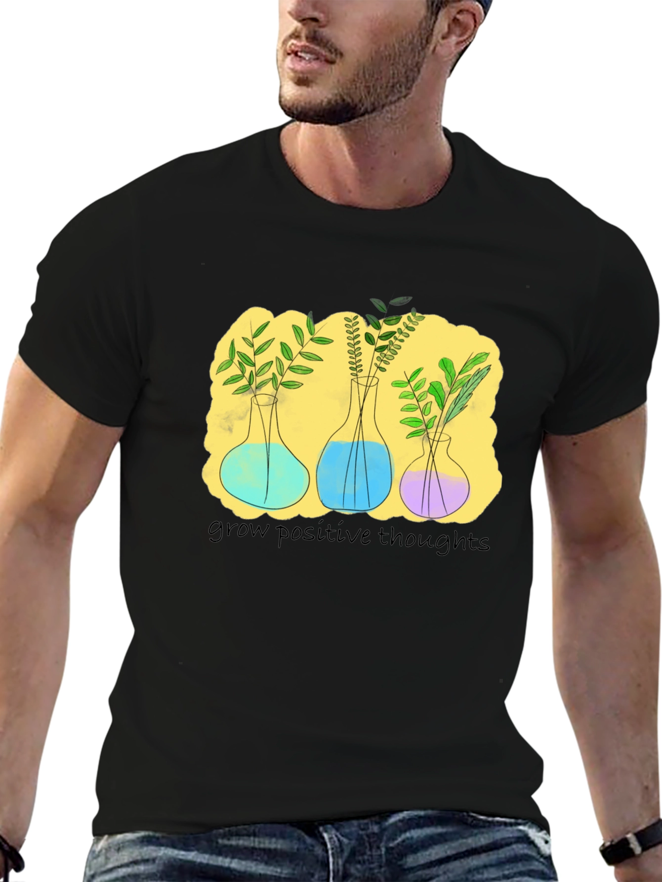 Botanical Beaker T-Shirt - Grow Positive Thoughts