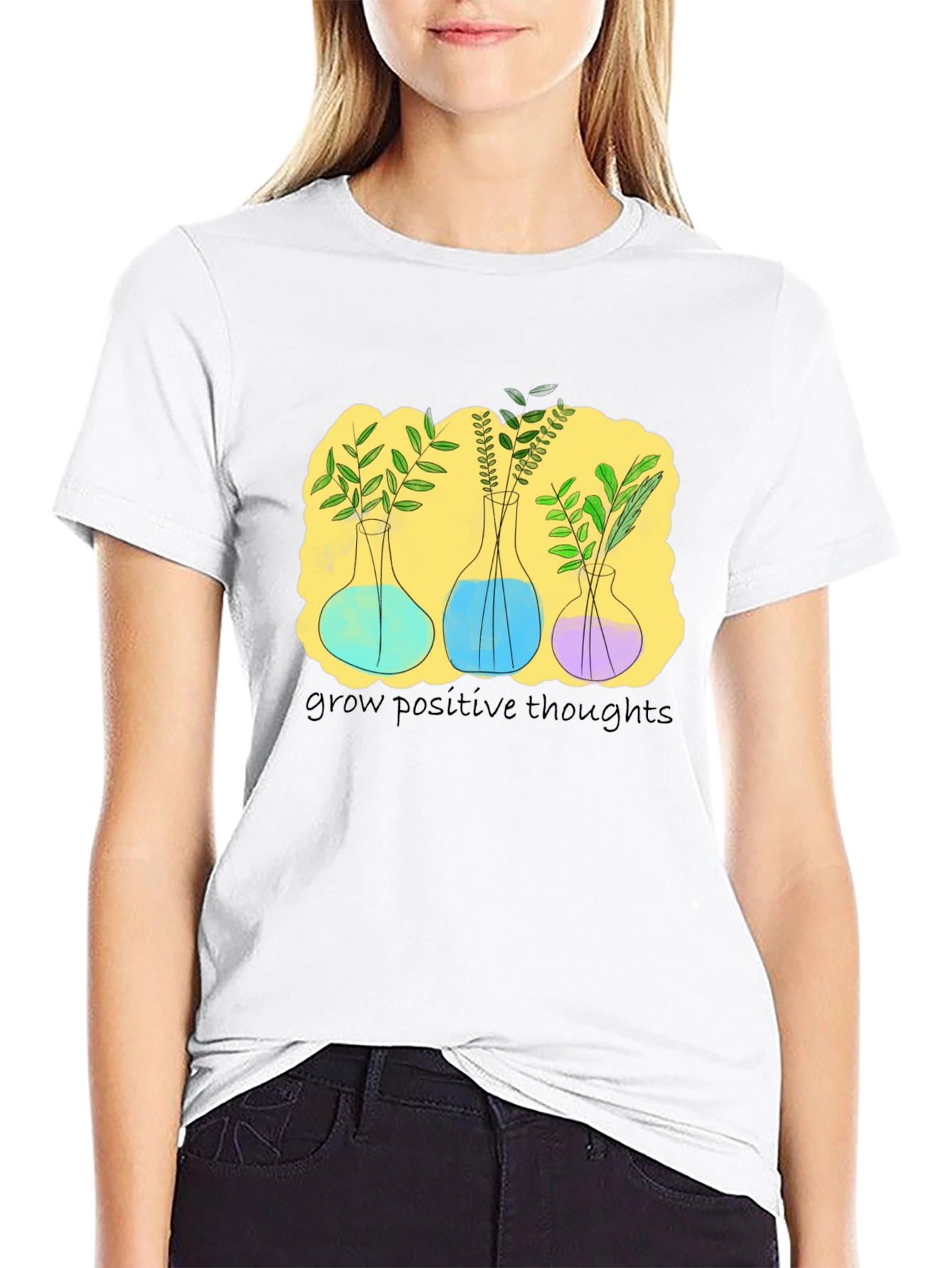 Botanical Beaker T-Shirt - Grow Positive Thoughts