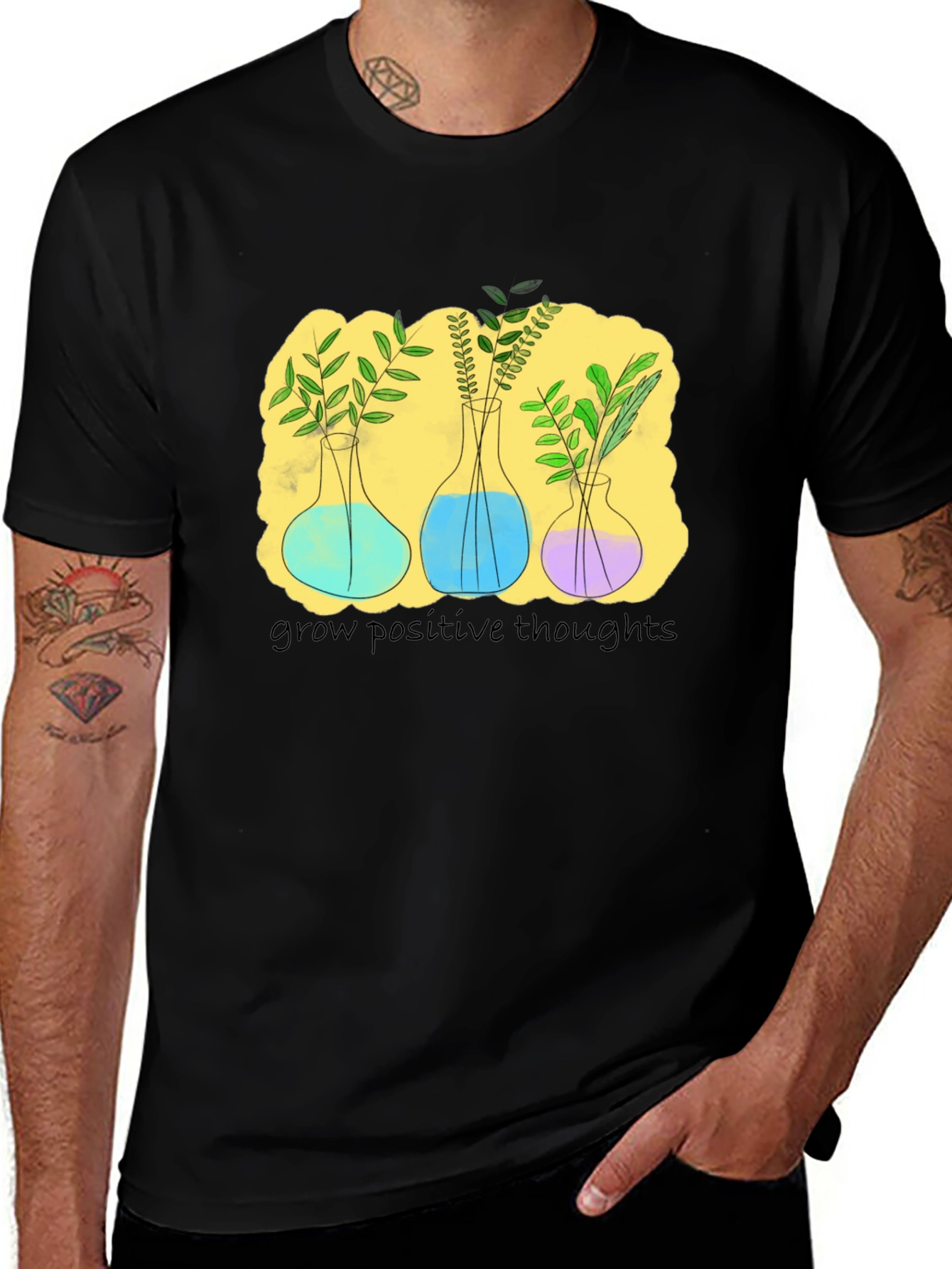 Botanical Beaker T-Shirt - Grow Positive Thoughts