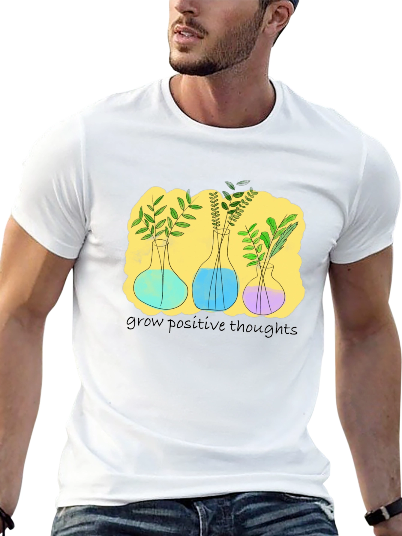 Botanical Beaker T-Shirt - Grow Positive Thoughts