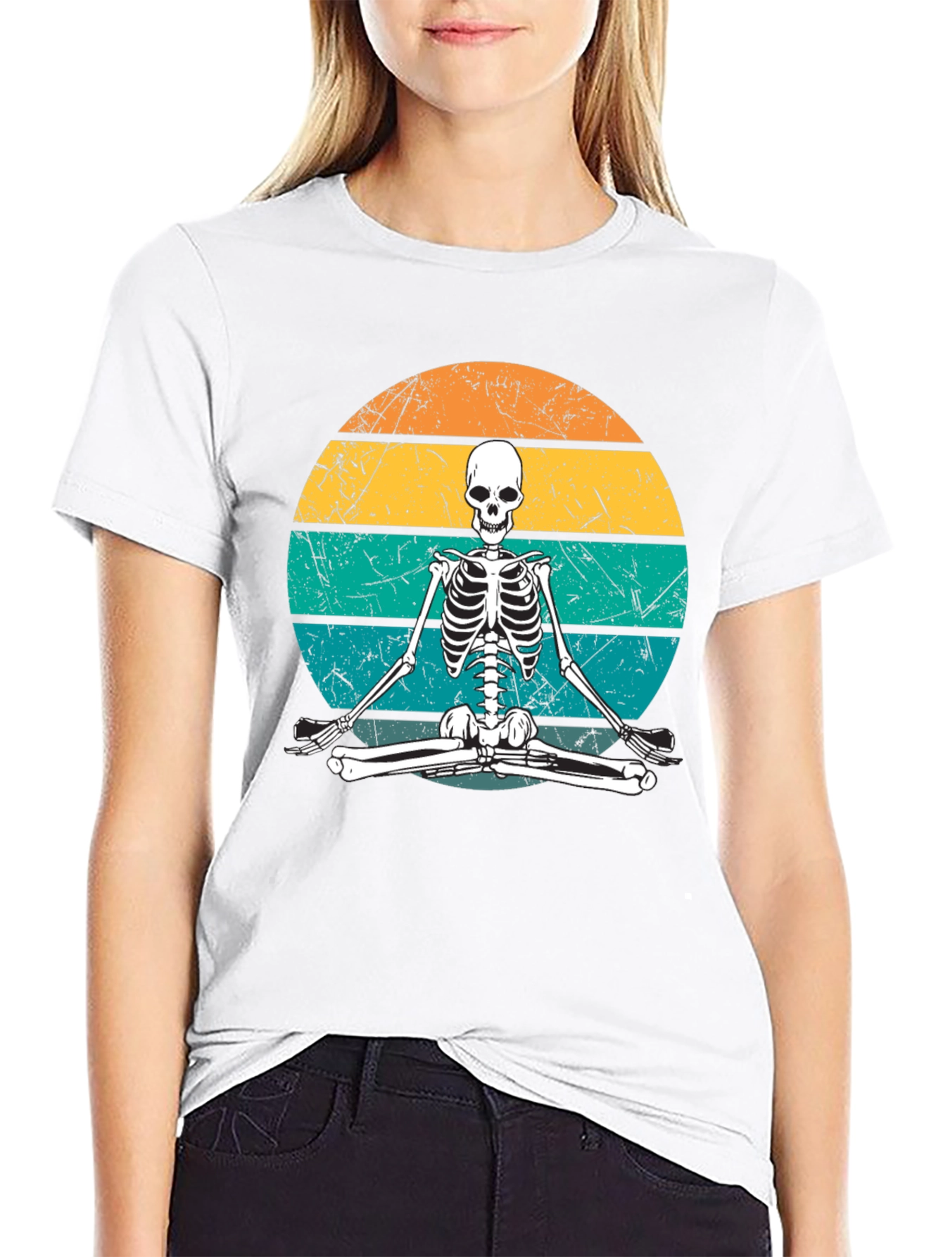 Yoga Skeleton Retro T-Shirt