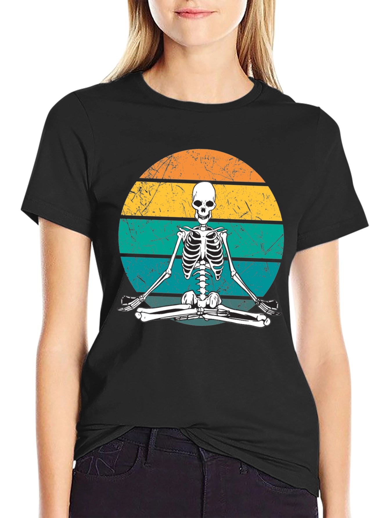 Yoga Skeleton Retro T-Shirt