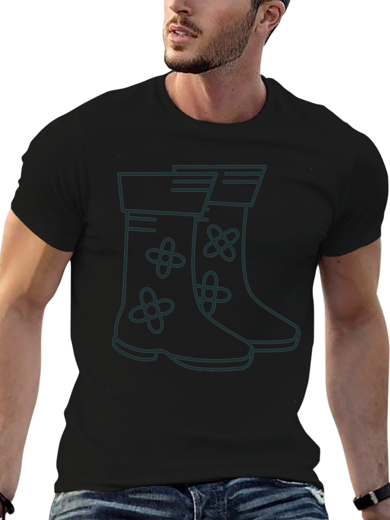 Rain Boot Graphic Tee - Black Unisex T-Shirt