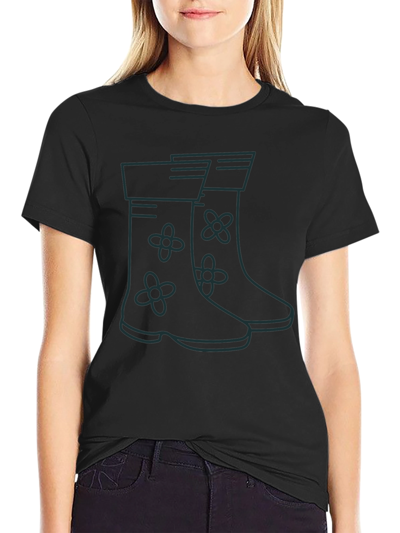 Rain Boot Graphic Tee - Black Unisex T-Shirt