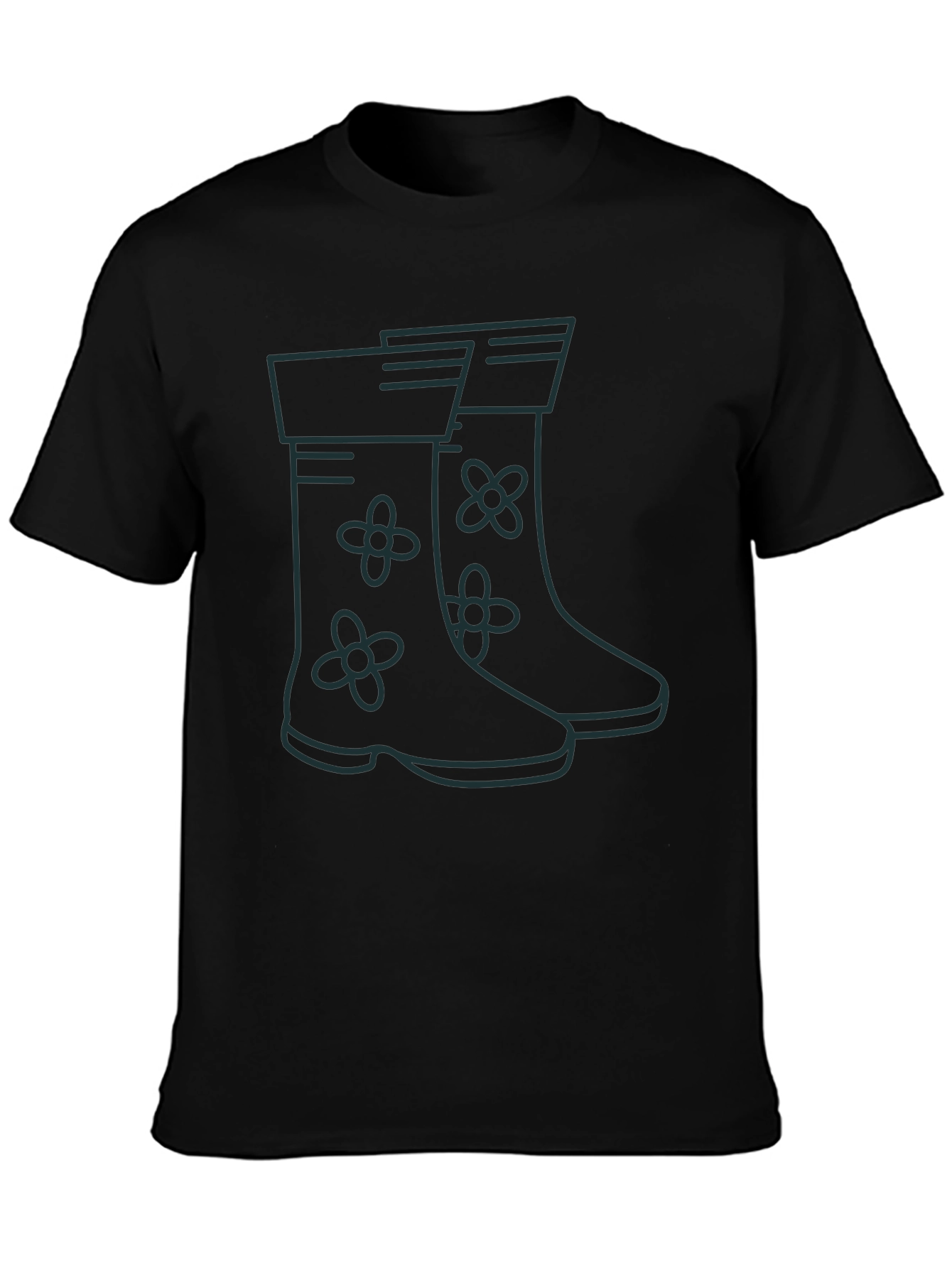 Rain Boot Graphic Tee - Black Unisex T-Shirt