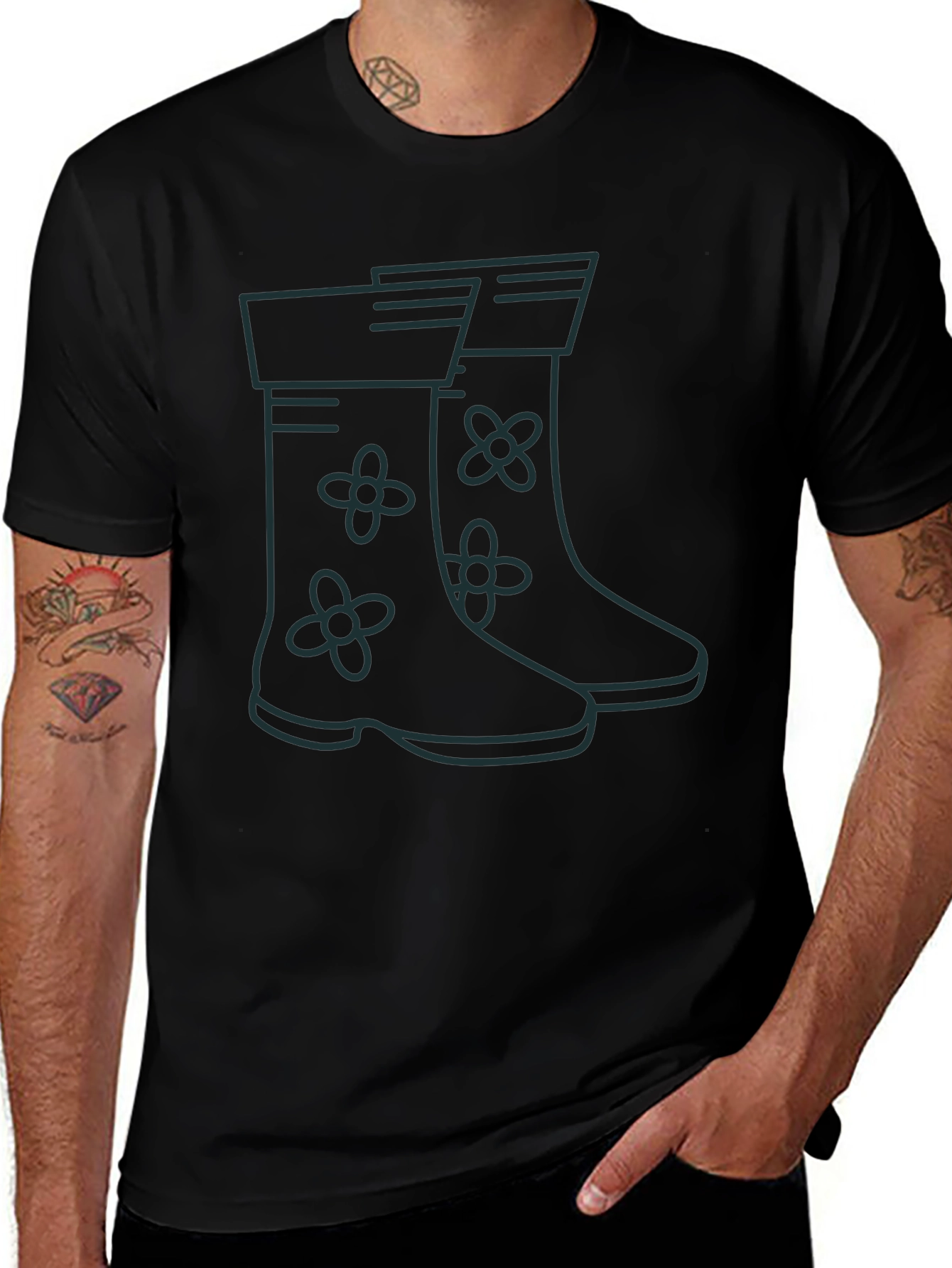 Rain Boot Graphic Tee - Black Unisex T-Shirt