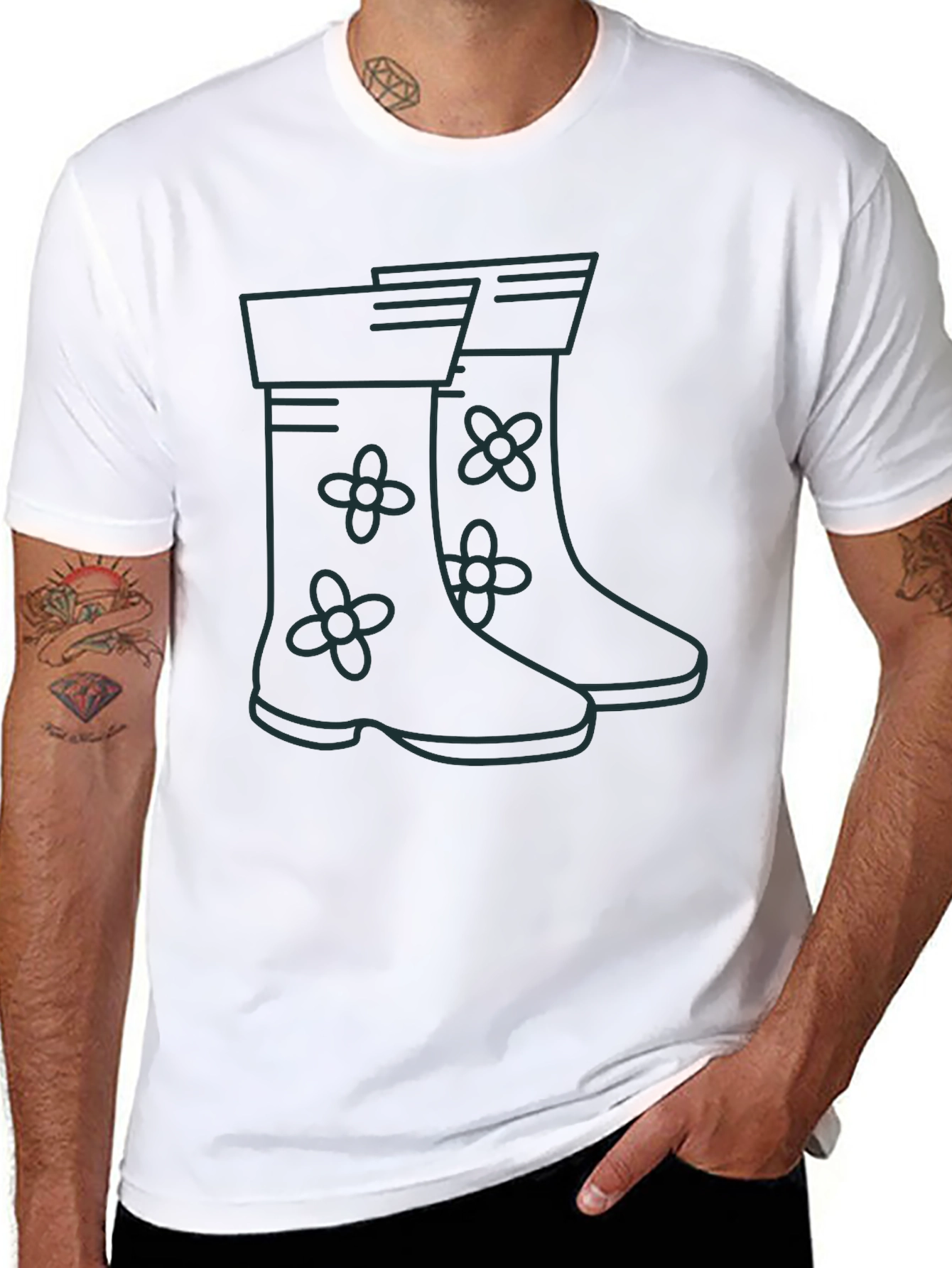 Rain Boot Graphic Tee - Black Unisex T-Shirt